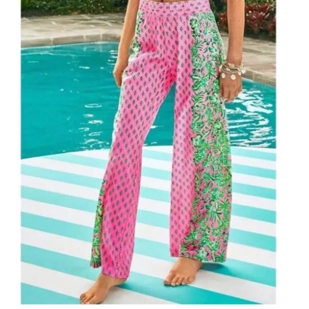 Lilly Pulitzer Shandy Oh Diamond Girl Bal Harbour Palazzo Pants Size XS - Picture 2 of 3